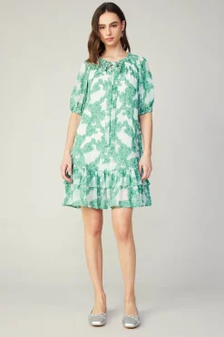 Online Abstract Motif Mini Dress Women Mini Dresses