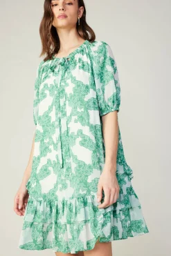 Online Abstract Motif Mini Dress Women Mini Dresses