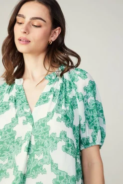 Best Abstract Motif Top Women Short Sleeve Tops