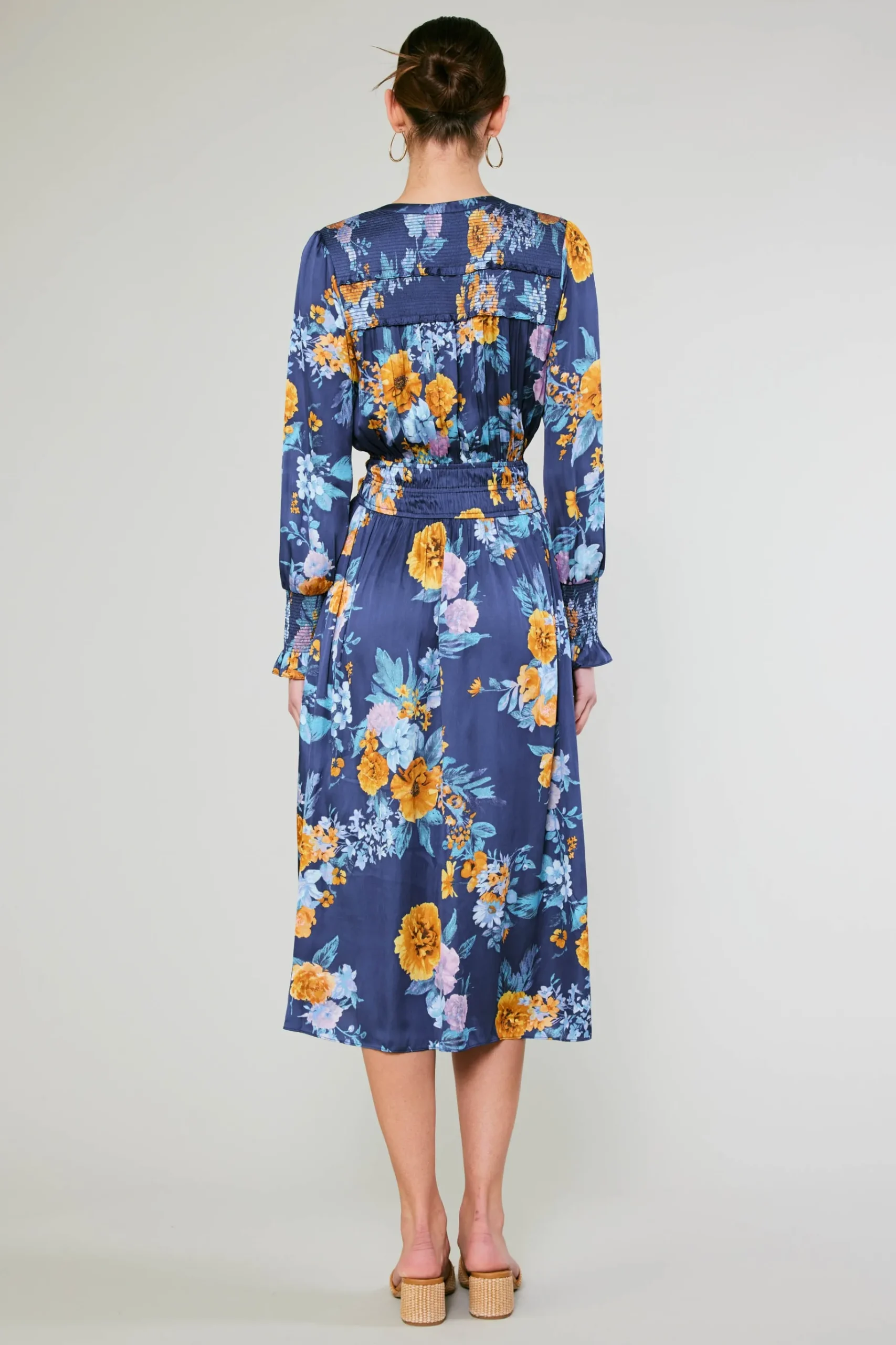 Hot Aida Floral Midi Dress Women Midi Dresses