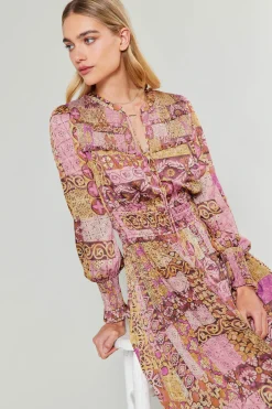 New Aida Quilted Pattern Midi Dress Women Midi Dresses