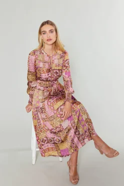 New Aida Quilted Pattern Midi Dress Women Midi Dresses