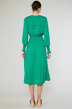 Hot Aida Smocked Midi Dress Women Midi Dresses