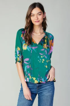 Discount Angelica Floral Blouse Women Long Sleeve Tops