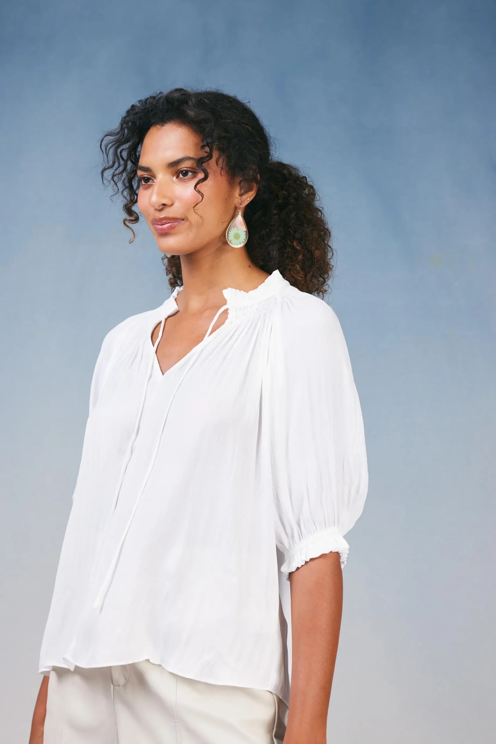 Clearance Angelica Pleated Blouse Women Short Sleeve Tops | Long Sleeve Tops