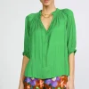 Discount Angelica Pleated Blouse Women Short Sleeve Tops | Long Sleeve Tops