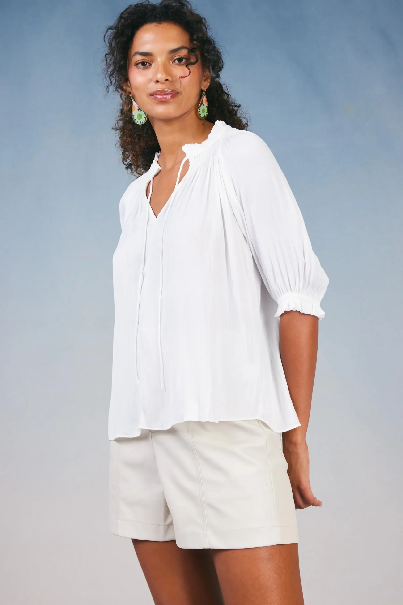 Clearance Angelica Pleated Blouse Women Short Sleeve Tops | Long Sleeve Tops
