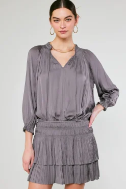 Online Aurelie Pleated Mini Dress Women Mini Dresses