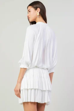 Hot Aurelie Pleated Mini Dress Women Mini Dresses