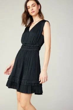 Outlet Aurora Crinkle Pleated Mini Dress Women Mini Dresses
