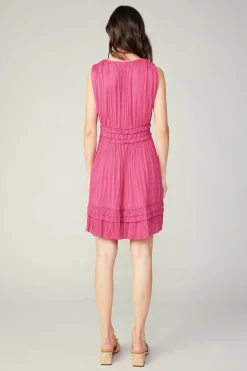 Fashion Aurora Crinkle Pleated Mini Dress Women Mini Dresses