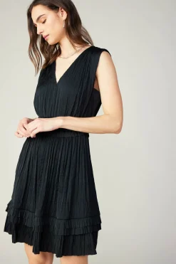 Outlet Aurora Crinkle Pleated Mini Dress Women Mini Dresses