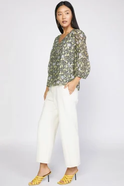 Discount Baroque Floral Raglan Blouse Women Short Sleeve Tops | Long Sleeve Tops