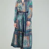 Sale Belted Abstract Midi Dress Women Maxi Dresses | Midi Dresses