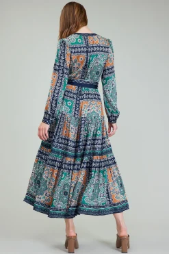 Sale Belted Abstract Midi Dress Women Maxi Dresses | Midi Dresses