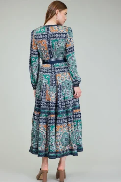 Sale Belted Abstract Midi Dress Women Maxi Dresses | Midi Dresses