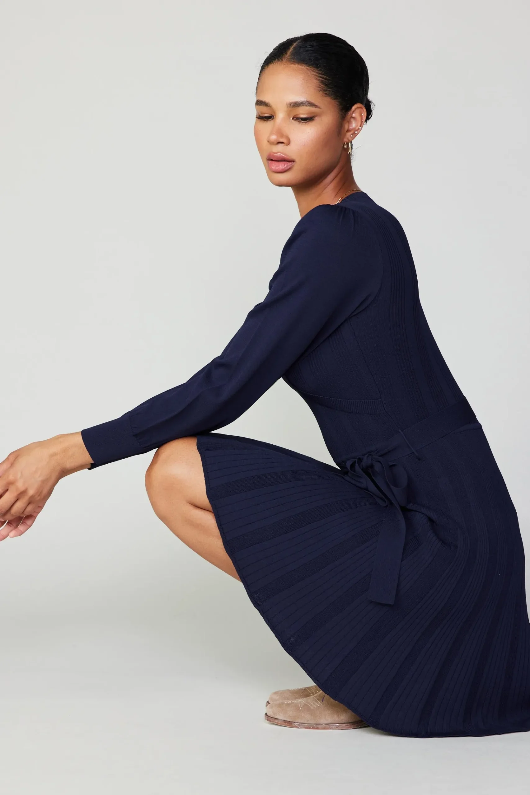 Online Belted Knit Mini Dress Women Knitwear | Mini Dresses