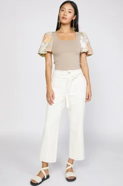 New Belted Straight Leg Pant Women Pants