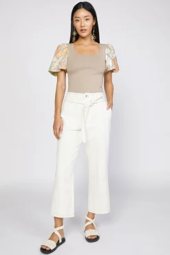 New Belted Straight Leg Pant Women Pants