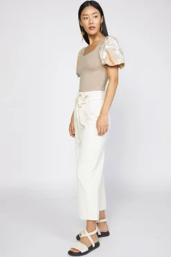 New Belted Straight Leg Pant Women Pants