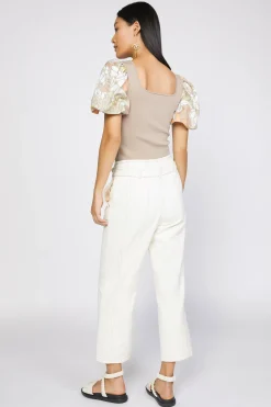 New Belted Straight Leg Pant Women Pants
