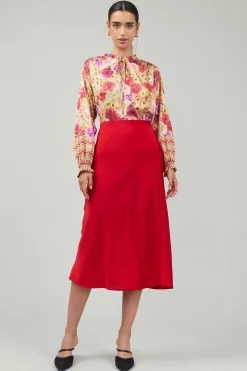 Outlet Bias Midi Skirt Women Skirts