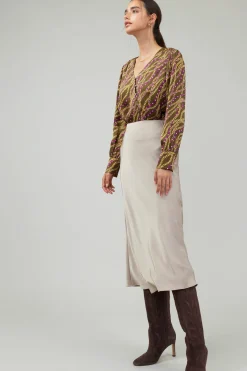 Outlet Bias Midi Skirt Women Skirts
