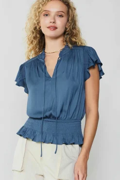 Hot Blair Smocked Top Women Short Sleeve Tops