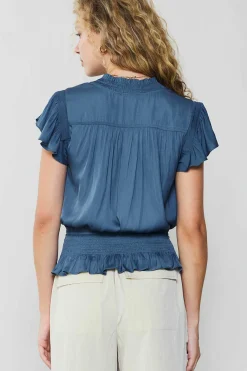 Hot Blair Smocked Top Women Short Sleeve Tops