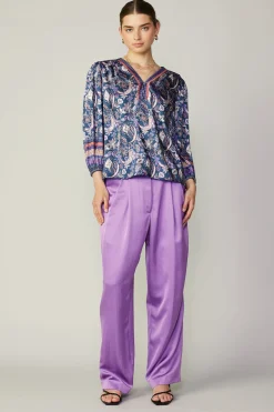 Hot Border Print Paisley Top Women Long Sleeve Tops