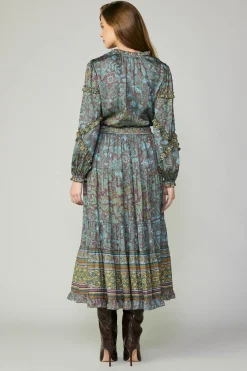 Clearance Border Printed Floral Skirt Women Skirts