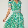 Discount Bordered Floral Print Midi Dress Women Midi Dresses