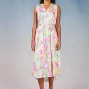 Discount Botanical Watercolor Midi Dress Women Midi Dresses