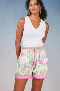 Hot Botanical Watercolor Shorts Women Shorts
