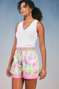 Hot Botanical Watercolor Shorts Women Shorts