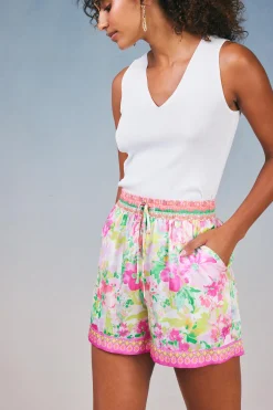 Hot Botanical Watercolor Shorts Women Shorts