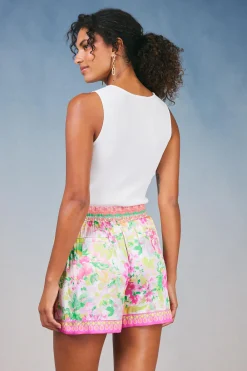 Hot Botanical Watercolor Shorts Women Shorts