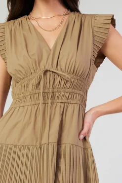 Fashion Briene Pleated Mini Dress Women Mini Dresses
