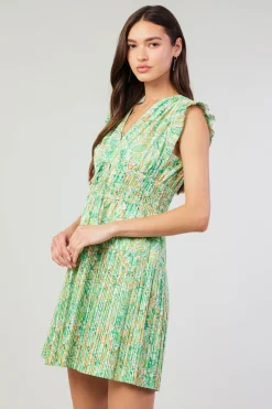 New Briene Pleated Mini Dress Women Mini Dresses