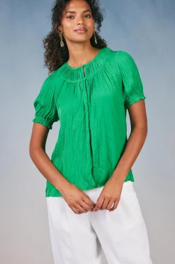 Clearance Brooklyn Crinkle Top Women Short Sleeve Tops