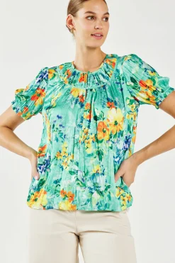 New Brooklyn Crinkle Top Women Short Sleeve Tops