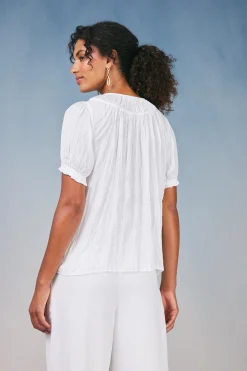 New Brooklyn Crinkle Top Women Short Sleeve Tops
