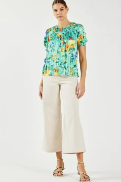 New Brooklyn Crinkle Top Women Short Sleeve Tops