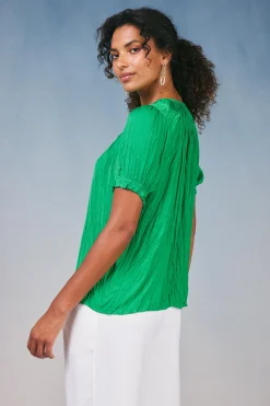 Clearance Brooklyn Crinkle Top Women Short Sleeve Tops