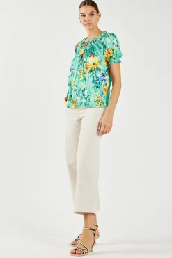New Brooklyn Crinkle Top Women Short Sleeve Tops