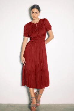 Outlet Brooklyn Pleated Midi Dress Women Midi Dresses
