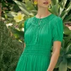 Hot Brooklyn Pleated Midi Dress Women Midi Dresses