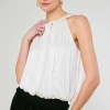 Outlet Bubble Hem Blouse Women Sleeveless Tops