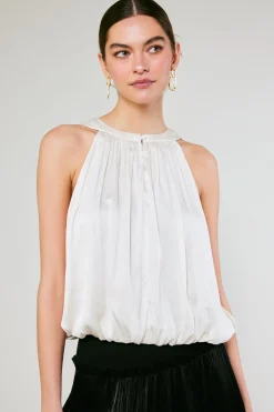 Outlet Bubble Hem Blouse Women Sleeveless Tops