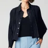 Outlet Button Down Pleated Top Women Long Sleeve Tops